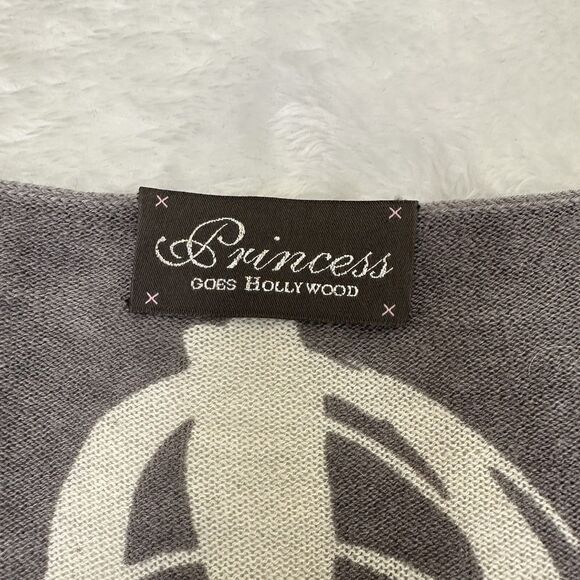 Princess Goes Hollywood Cotton/Cashmere Taupe Sequined Hearts Sweater Sz 8/38 - Picture 6 of 12